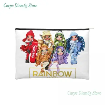 Чанта за тоалетни принадлежности Rainbow High Winter Break, модерен органайзер за козметични продукти за грим от картун Аниме Tv, женски калъф за съхранение на козметика Dopp Kit Case