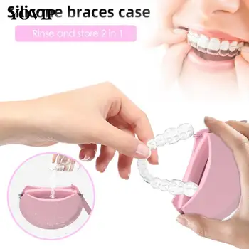 Силиконов кутия за съхранение на зъбни протези за хигиена на устната кухина Невидими зъби Ортодонтический Хонорар Скоби Кутия за съхранение на Инструменти, продукти за грижа за зубными протези