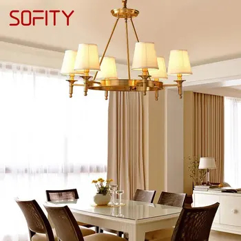 Месингови полилеи SOFITY, модерен и луксозен led окачен лампа за дома, хол, спалня