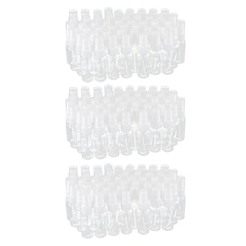 150X празни прозрачни пластмасови бутилки за пръскане на малки мъгла с кърпа от микрофибър, за многократна употреба контейнер с обем 20 мл