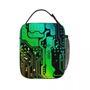 Цветна печатна платка, технология за проследяване на печатни платки, художествени изолирани чанти за обяд, чанти за пикник чанта за обяд за жени, деца, училище