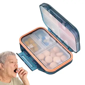 Контейнер за таблетки Голям капацитет Компактна кутия за лекарства Хапчета Организационни аксесоари за училището опаковката Чанта през рамо Чантата си Раницата