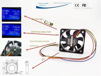 Нов Pengda Blueprint 5010 5 см Двойна топка PWM-регулатор на температурата 5 В 12v dc Вентилатор за охлаждане на корпуса на видео карти