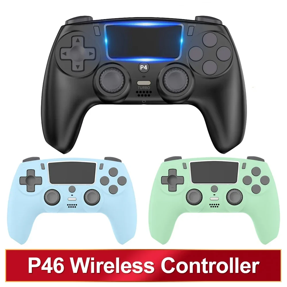 Безжичен геймпад Bluetooth контролер с двойна вибрация Без забавяне USB джойстик с led подсветка Тъчпад за управление за PS4 PC PS3 Изображение 0