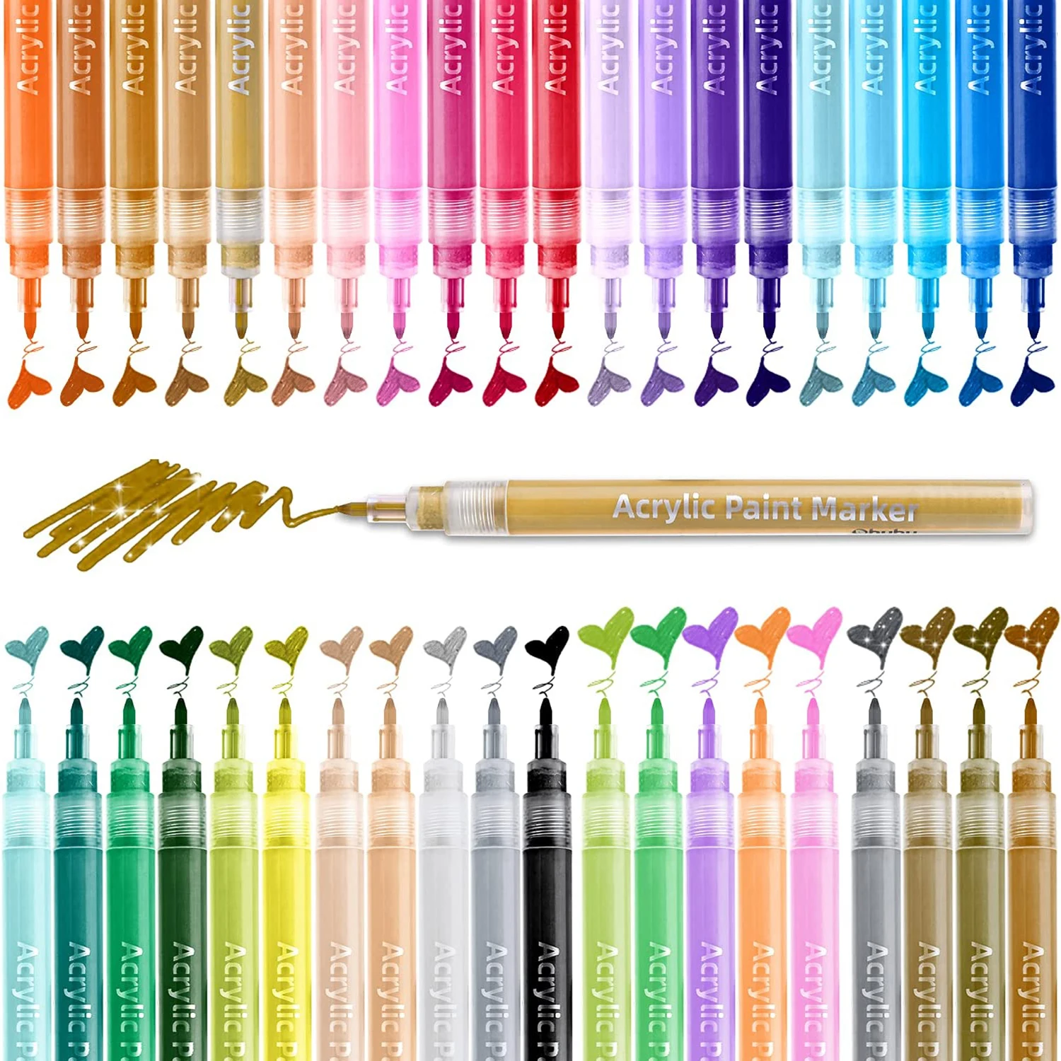 40 Цветни акрилни маркери химикалки с върха 0,7 мм, акрилни връхчета, дръжка за наскальной живопис, керамика, акрилни маркер на водна основа, направи си сам Изображение 0