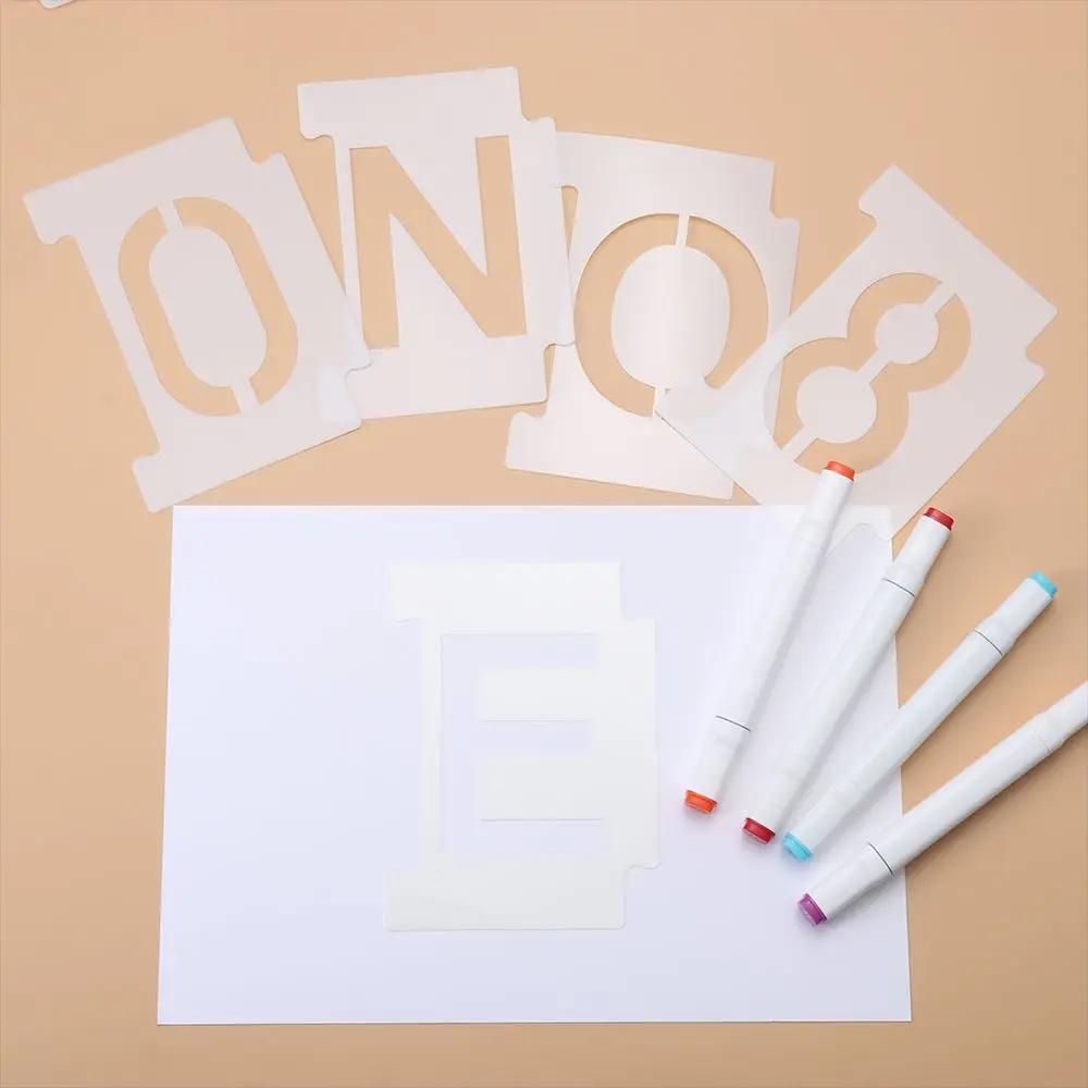 Набор от цифри 0-9 и 26 букви Многократна употреба пластмасови листове за цифри с височина 6 см, с панделка за отпечатване на адреси, пощенска кутия Изображение 0