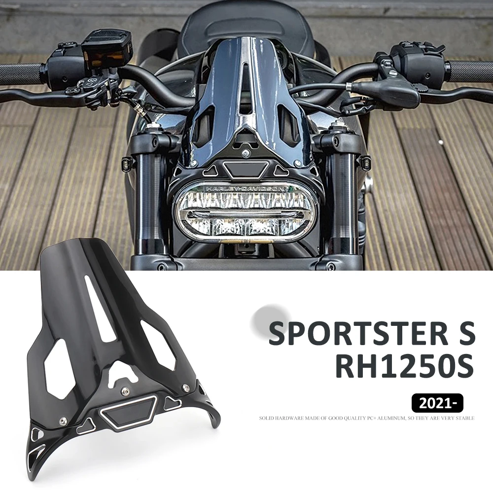 Новост за Sportster S RH1250S SPORTSTER S 2021 2022 2023 Дефлектор на Предното Стъкло, Предното Стъкло Аксесоари За Мотоциклети Черен Изображение 0
