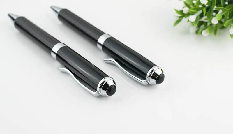 Луксозна химикалка химикалка от въглеродни влакна за подаръци, дръжката е от тежък метал, офис писалка за писане Изображение 1