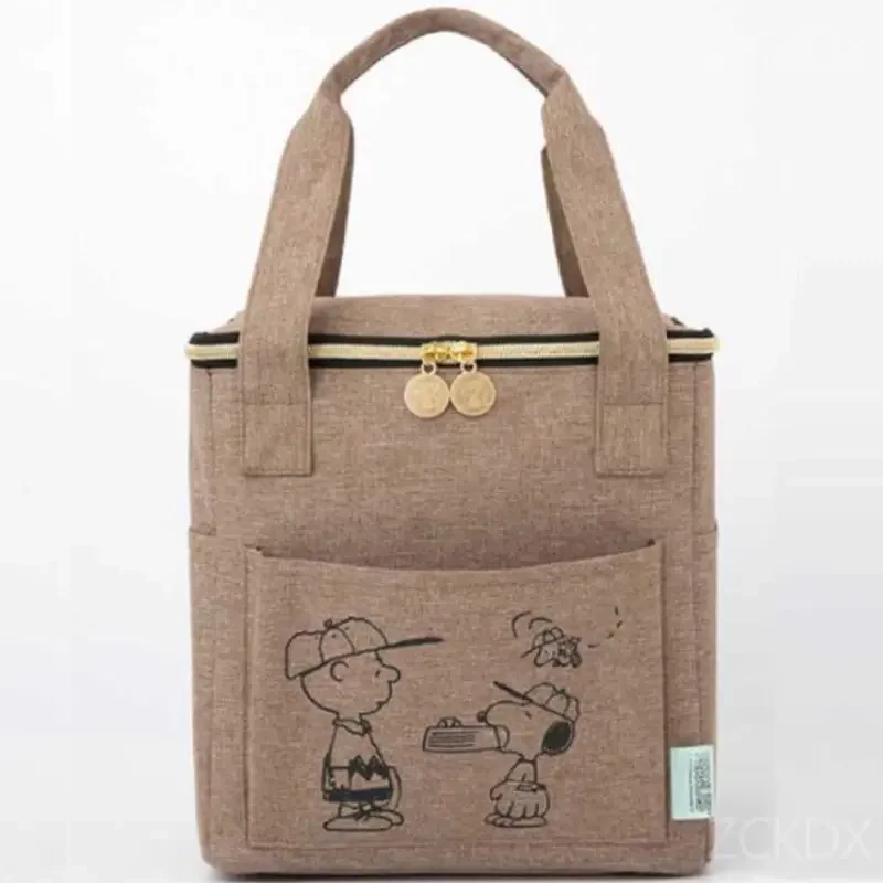 Снупи Чарли Браун Оксфорд чанта за обяд Модерна Анимация Голяма обемът на Мъжки Дамски чанта за Bento Топлоизолационна Чанта за пикник Изображение 1