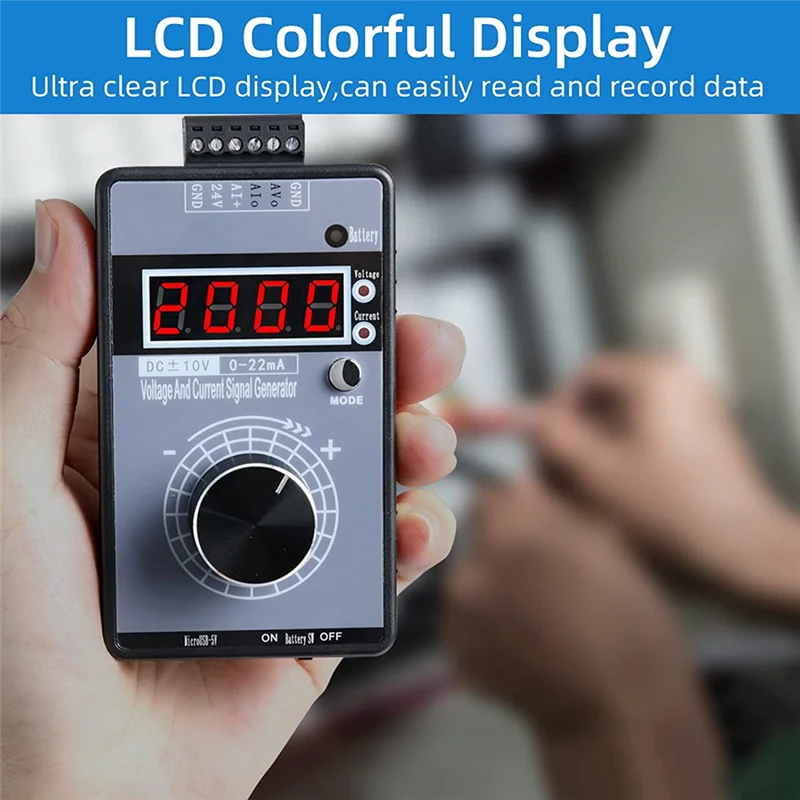 Генератор на сигнали 0/4-20MA dc 0-10 В Аналогов генератор с 4 фигурални LCD дисплей Точност 0,01 за тестване АД/панел Изображение 1