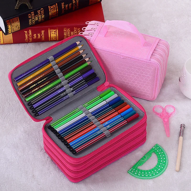 EZONE, 1 бр., многофункционални чанти за моливи, 72 дупки, по-голям капацитет, държач за рисуване, кутия за багаж, чанта с цип, приспособление с фиксирани торби. Изображение 1