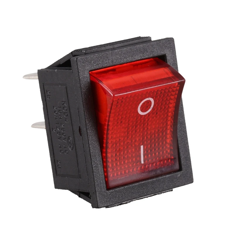 4X Червената Крушка С осветление, 4-Пинов Завъртане на ключа DPST ВКЛ./ИЗКЛ 16A 20A 250V AC Изображение 1