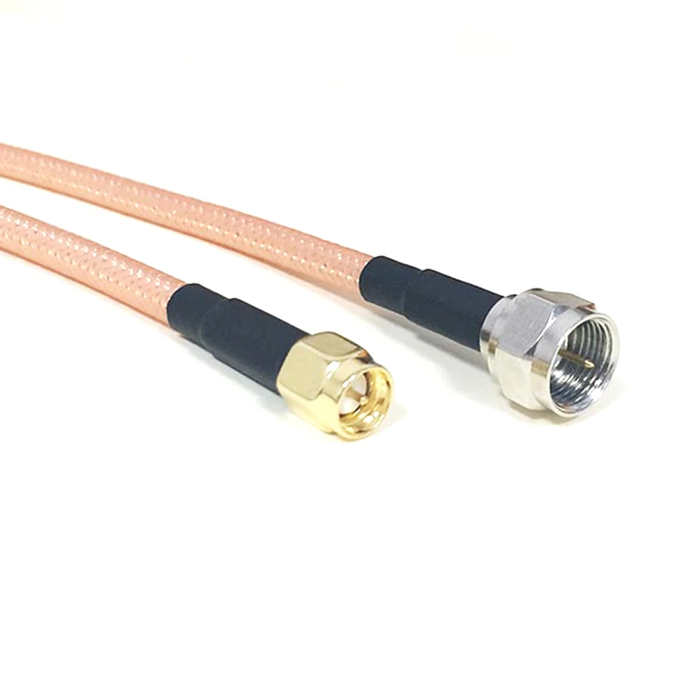 Висококачествен штекерный преминете SMA с малки загуби F-образна радиочестотни свързващ кабел-адаптер RG142 50 см 20
