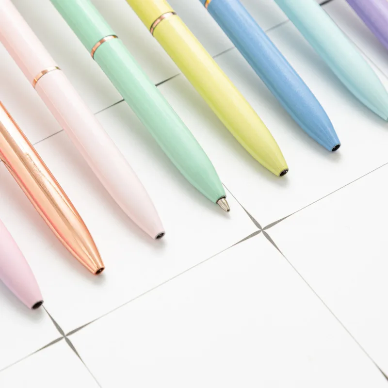 5 предмети с ярки цветове от Lytwtw, Въртящата се Перламутровая Метална Химикалка писалка, Канцеларски материали, Ученически принадлежности, Подарък Изображение 2