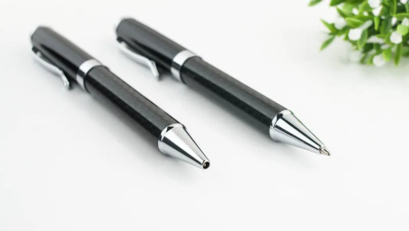 Луксозна химикалка химикалка от въглеродни влакна за подаръци, дръжката е от тежък метал, офис писалка за писане Изображение 2