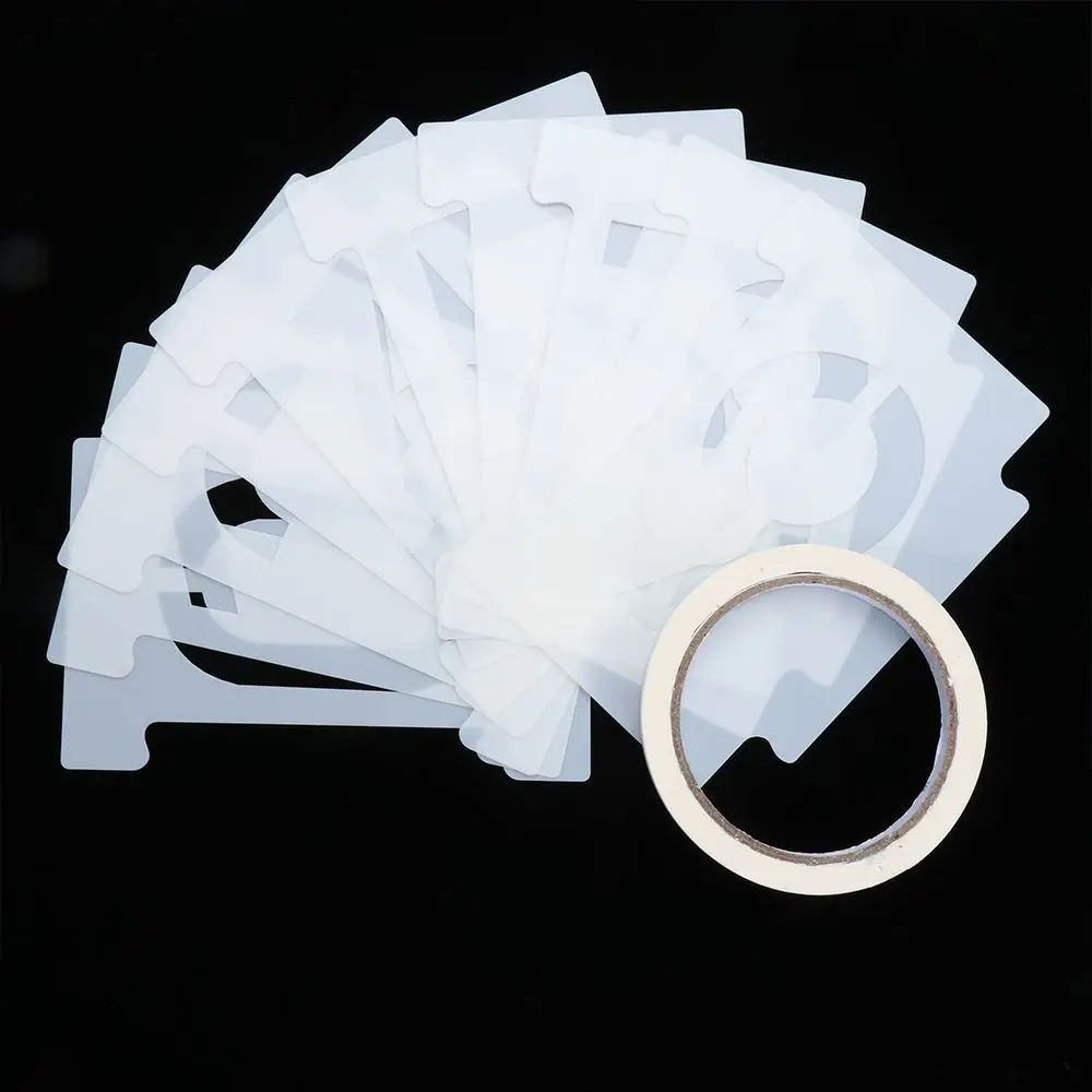 Набор от цифри 0-9 и 26 букви Многократна употреба пластмасови листове за цифри с височина 6 см, с панделка за отпечатване на адреси, пощенска кутия Изображение 2