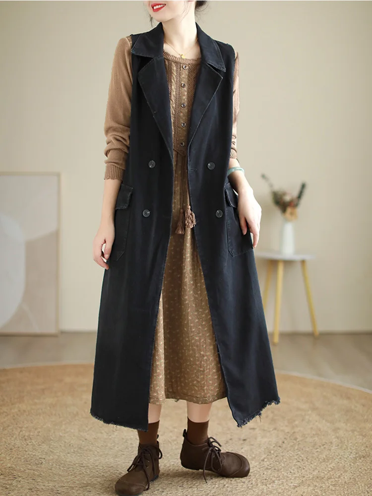 Max LuLu 2023, Зимни модни дрехи с дълги ръкави, женски ретро случайни деним жилетка, женско класическо палто, луксозни жилетки в стил пънк. Изображение 2