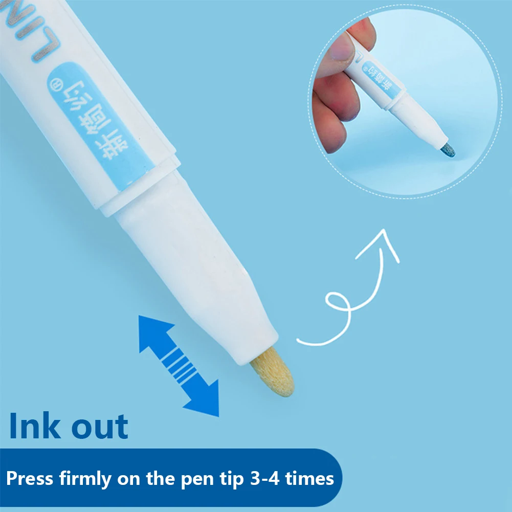 Комплект маркери химикалки с металик боя 8/12, набор от маркери химикалки с двойна линия, контурный чувствах върха писалка, блясък за рисуване, Драскат, Ученически пособия Изображение 3