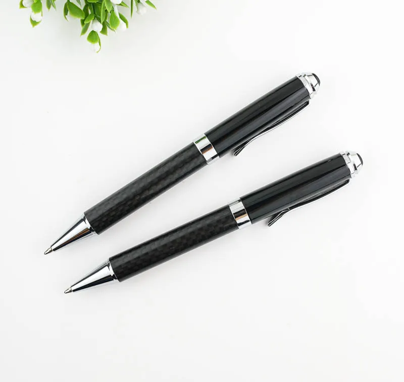 Луксозна химикалка химикалка от въглеродни влакна за подаръци, дръжката е от тежък метал, офис писалка за писане Изображение 3