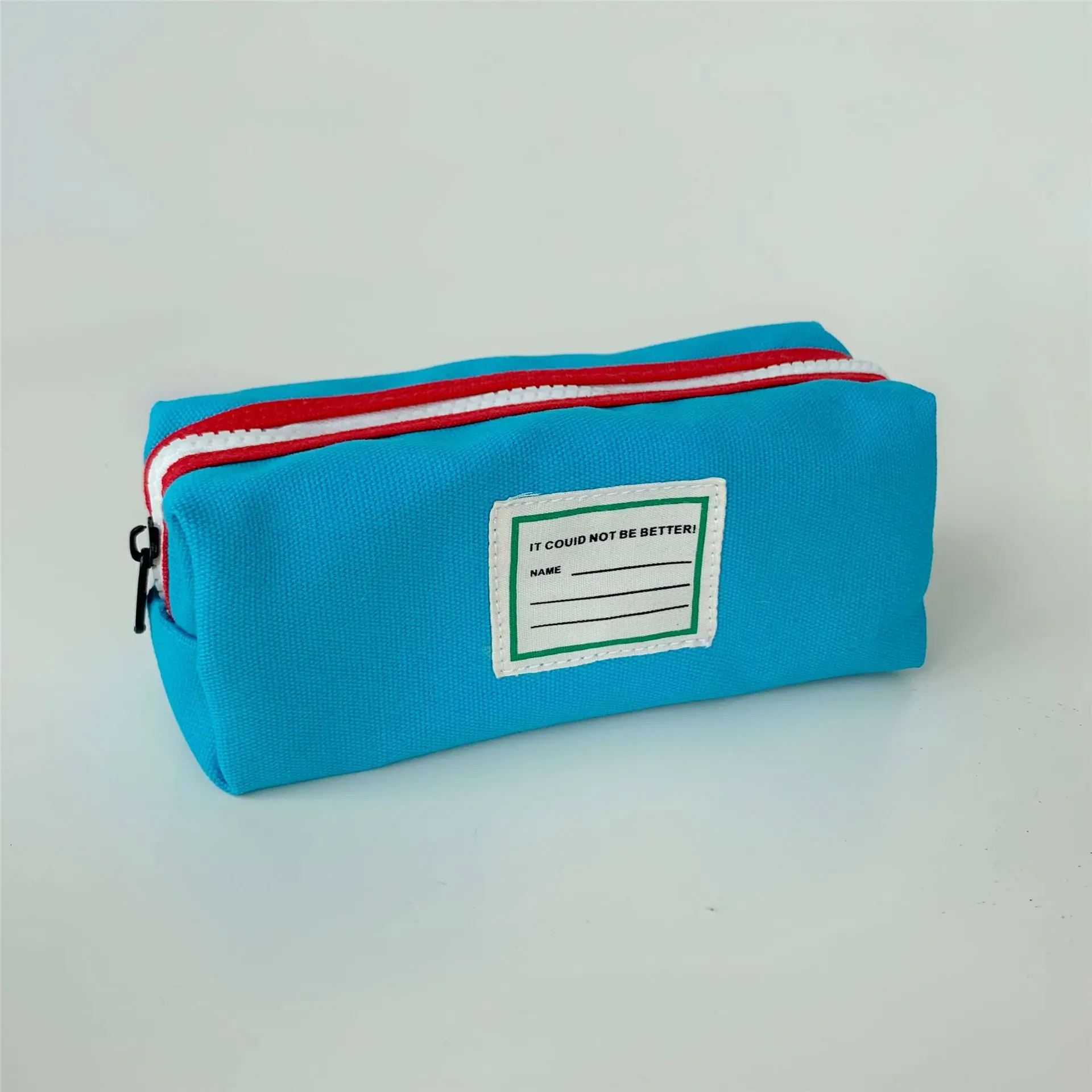Сладък контрастная холщовая чанта за моливи, студентски чанта за съхранение на канцеларски материали, по-Голям капацитет, подходящи по цвят кутии за моливи, косметичка за грим Изображение 3