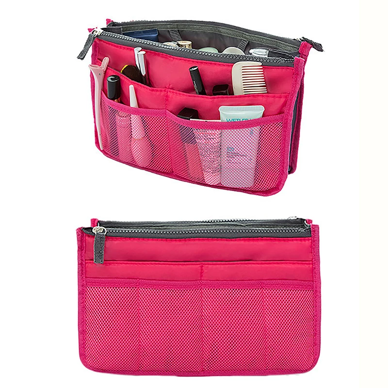 Чанта, подложка, дамски найлонова чанта-органайзер, козметични чанти, Вътрешен чантата за пътуване, Преносим чанта-органайзер за съхранение Изображение 3