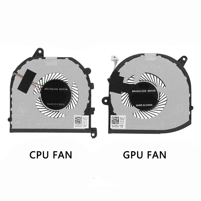 Охлаждащ вентилатор Охлаждащ вентилатор Пластмасови Аксесоари за вентилатори CPU + GPU за Dell XPS 15 9570 008YY9 0TK9J1 Серия DC5V Изображение 4