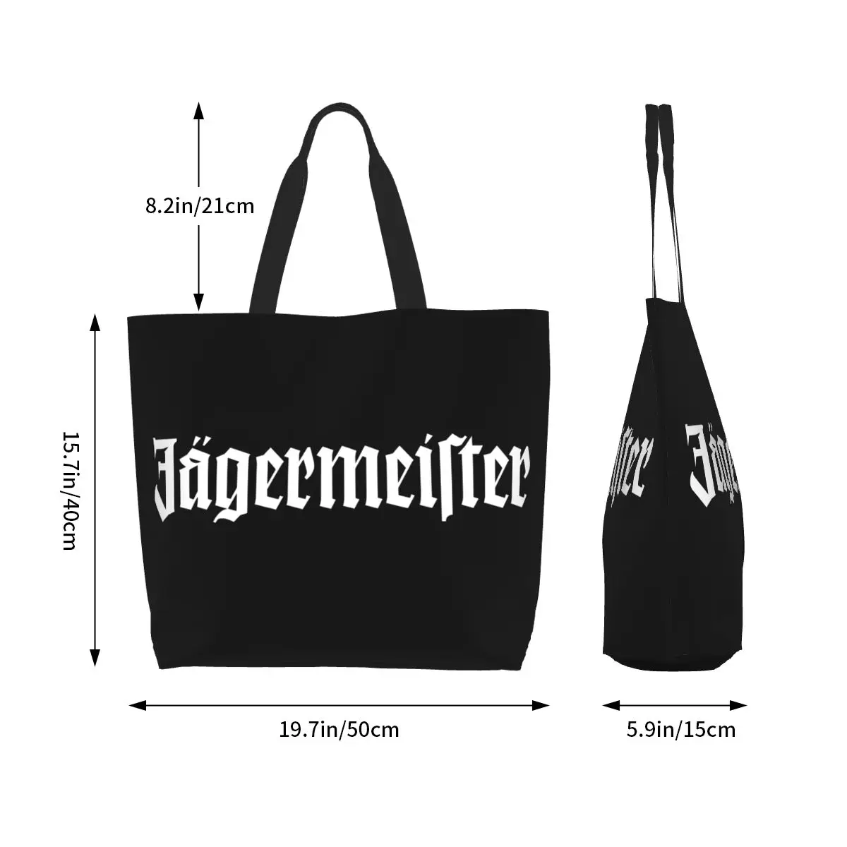 Чанта-тоут с хубав принтом и логото на Jagermeister, здрава холщовая пазарска чанта през рамо Изображение 4