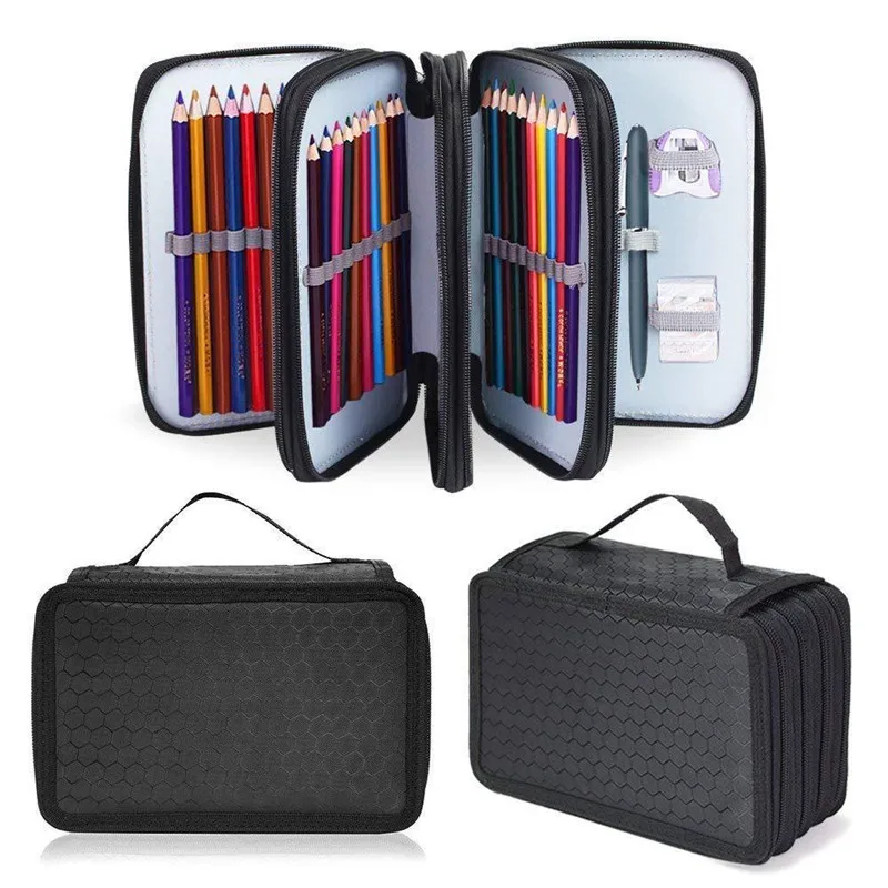 EZONE, 1 бр., многофункционални чанти за моливи, 72 дупки, по-голям капацитет, държач за рисуване, кутия за багаж, чанта с цип, приспособление с фиксирани торби. Изображение 4