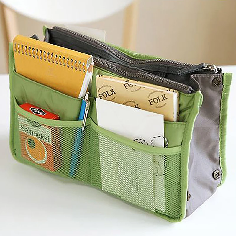 Чанта, подложка, дамски найлонова чанта-органайзер, козметични чанти, Вътрешен чантата за пътуване, Преносим чанта-органайзер за съхранение Изображение 4