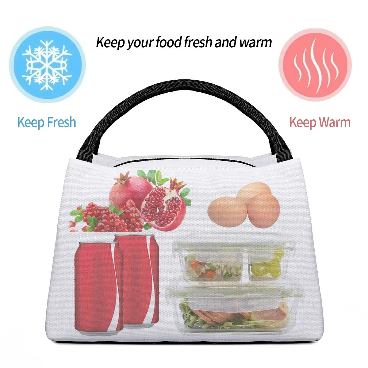 Козметична Градински чанта за обяд Изолиран Оксфордския охладител Пъстри Цветя, Морски пейзаж Термална Кутия за обяд със студена храна за пикник Изображение 5