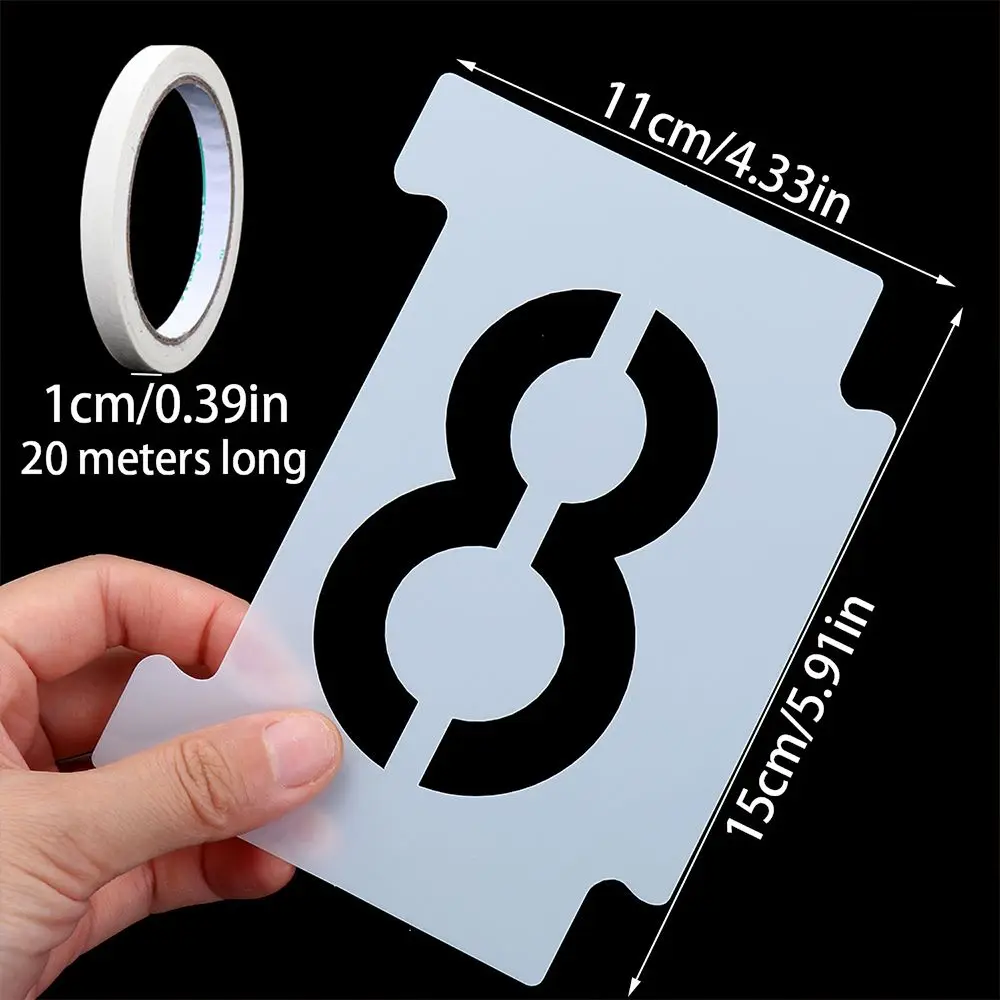 Набор от цифри 0-9 и 26 букви Многократна употреба пластмасови листове за цифри с височина 6 см, с панделка за отпечатване на адреси, пощенска кутия Изображение 5