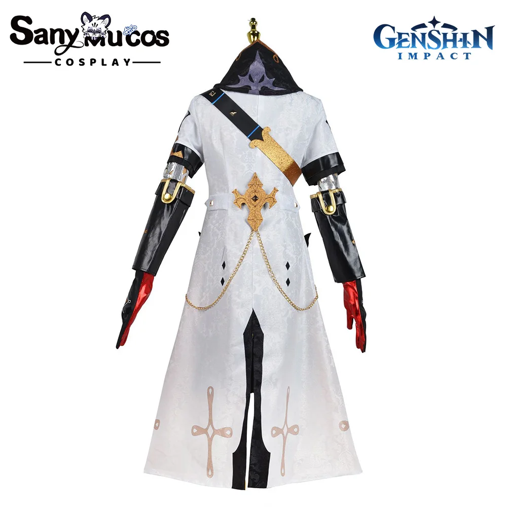 【В наличност】SanyMuCos Genshin Impact Albedo Cosplay костюм, Перука, Определени за Хелоуин Модни униформи Празнична карнавальная дрехи големи размери Изображение 5