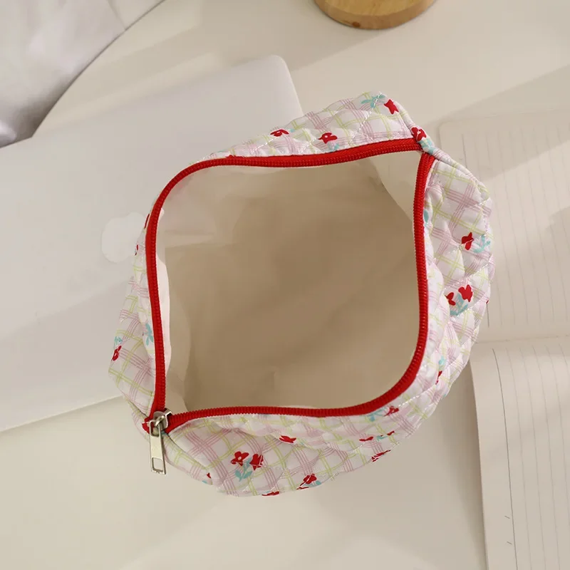 Модерен Корейски памук козметични торбичка за моливи с цветен модел, Козметична чанта за съхранение, Женски тоалетни козметични чанти, Дамски козметични чанти за грим Изображение 5